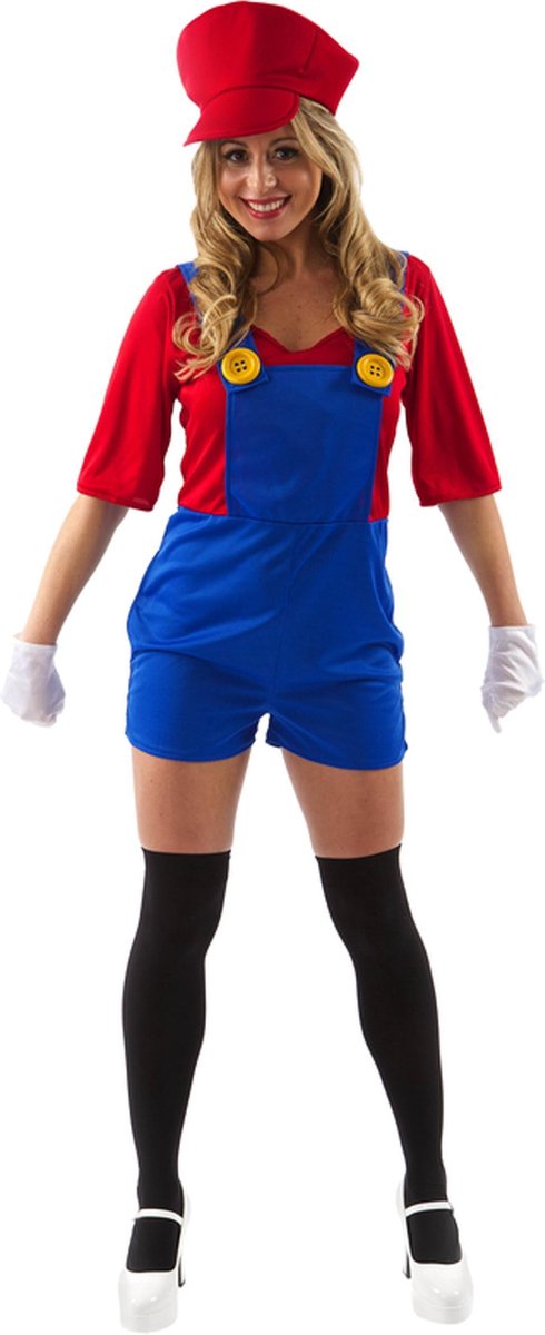 Angel's - Kort rood loodgieter kostuum voor dames - Small - Volwassenen kostuums