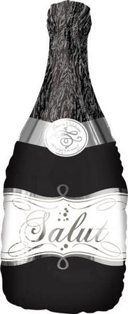SuperShape Bubbly Wine Bottle Black Foil Balloon P30 packed