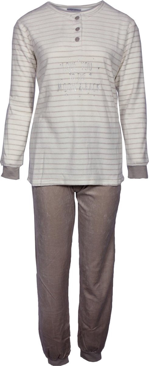 Pastunette velours dames pyjama Beige  - 46
