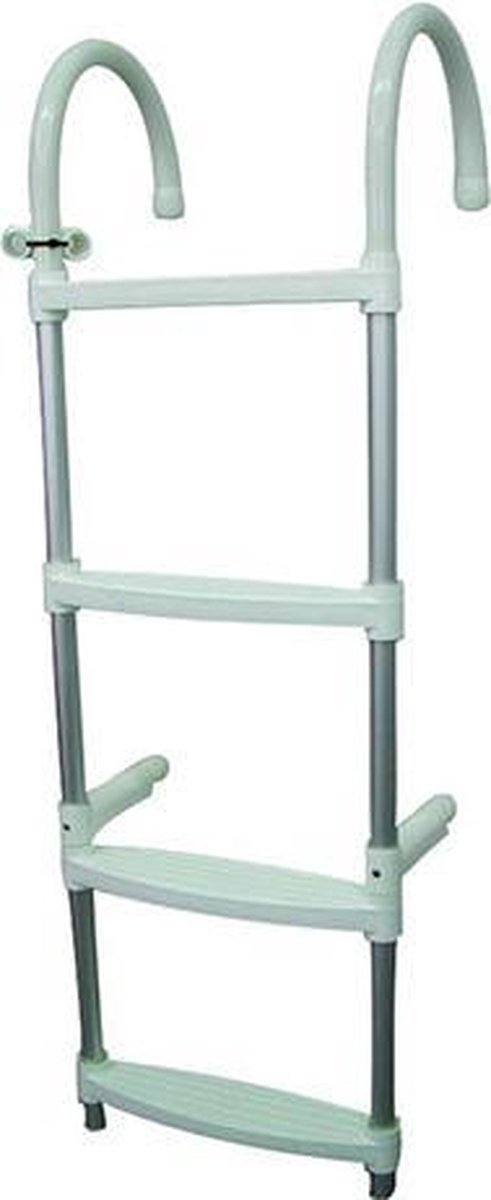 Zwemtrap 4-treden | 116cm | Aluminium | Ophanghaken | verstelbare afstandhouders | Allpa