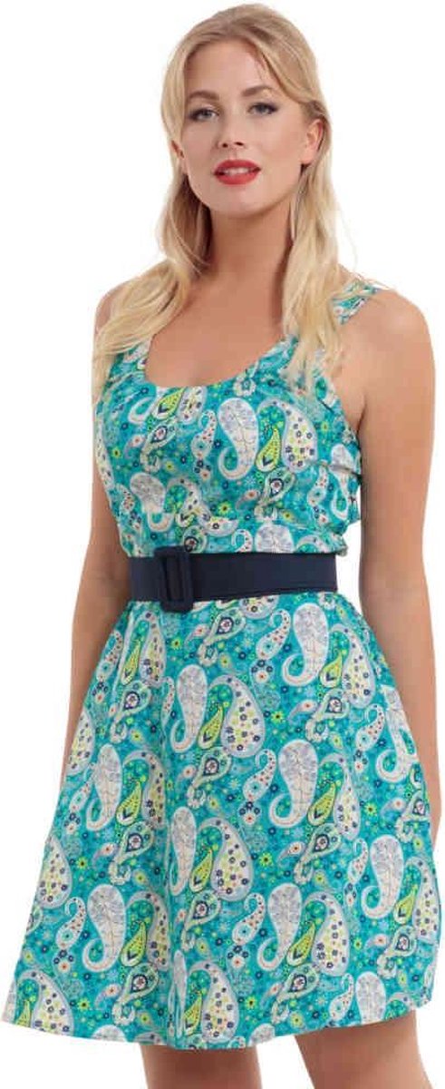 Voodoo Vixen Korte jurk -M- Isra Paisley Blauw