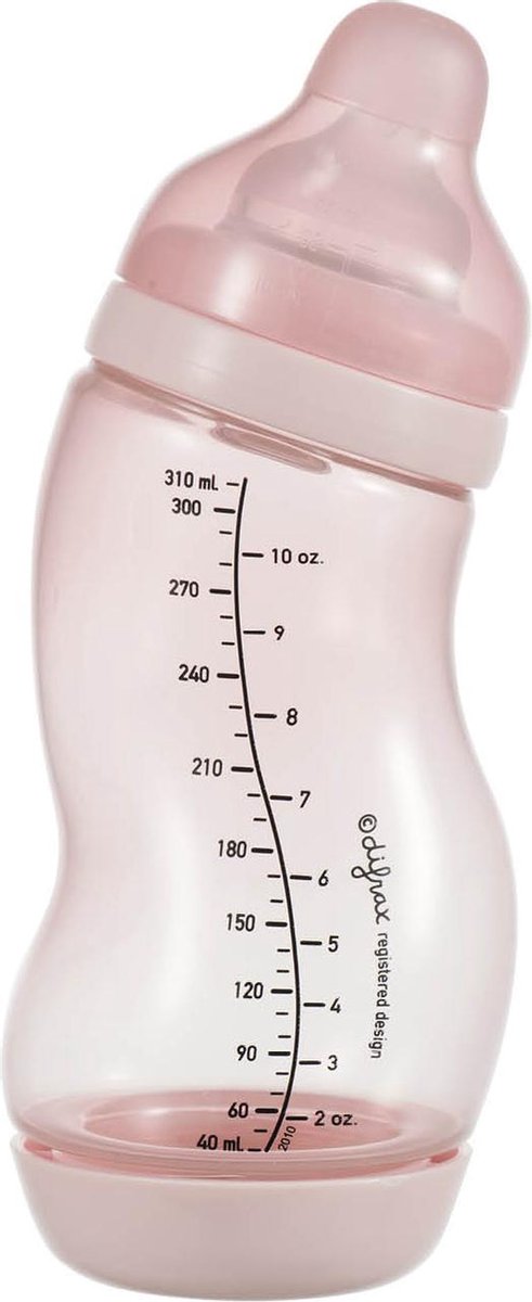 Difrax Anti-Colic S-babyfles Wide - 310 ml - Roze|Blossom