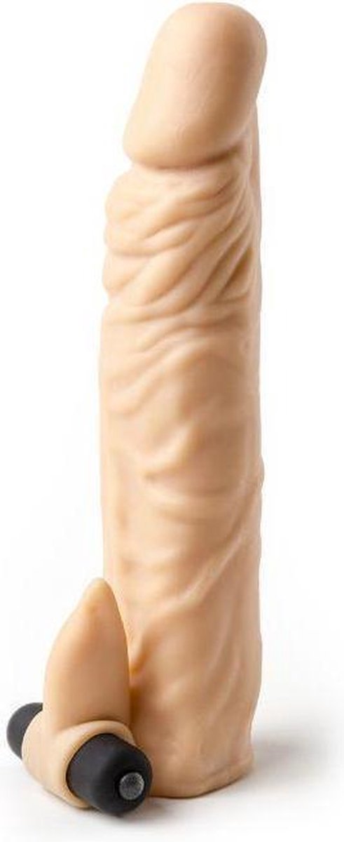 Vibrerende penis sleeve die echt aanvoelt - 20 cm - beige