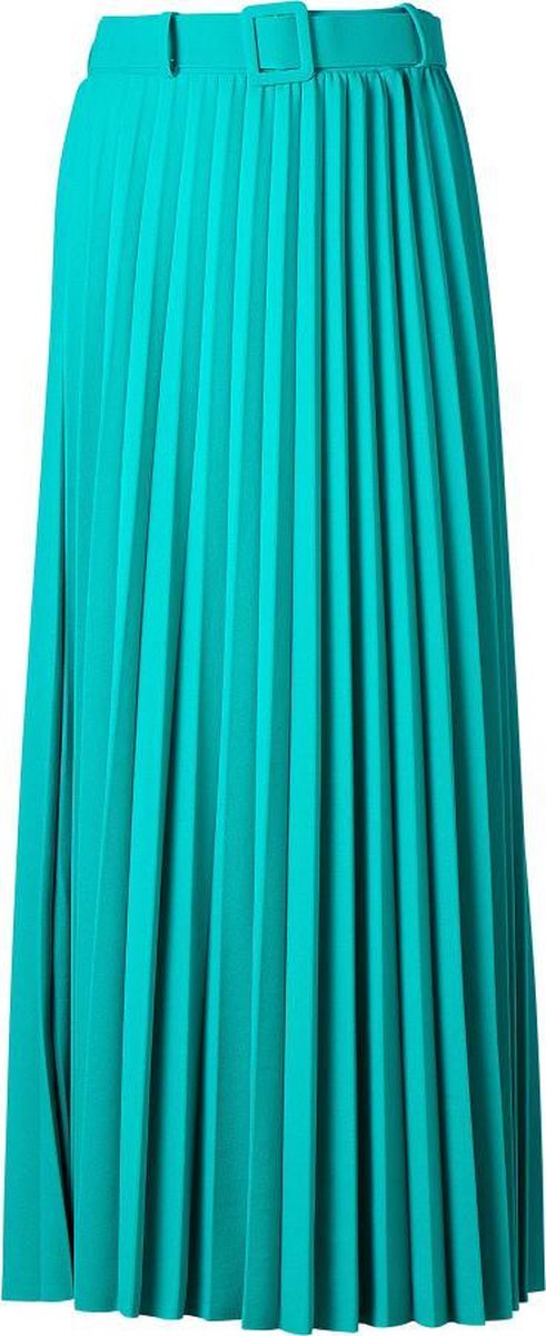 Dames rok Brede plisse Mint met riem lang | Maat Onze size