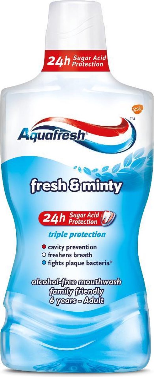 Aquafresh - Fresh And Minty Mouthwash Liquid For Mouthwash 500Ml