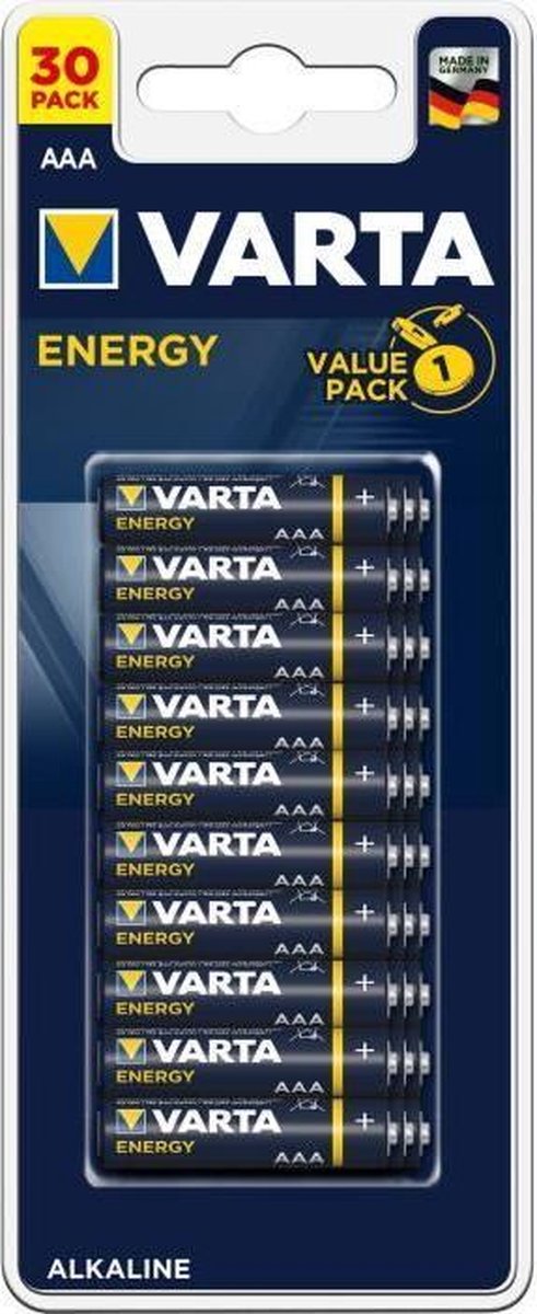 VARTA Pack familie van 30 stapels alcalines Energy AAA (LR03) 1