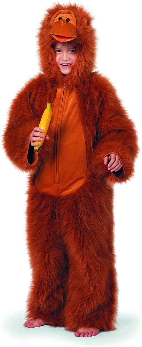 Aap & Gorilla & Baviaan & King Kong Kostuum | Snoezige Gorilla De Luxe | Jongen | Maat 128 | Carnaval kostuum | Verkleedkleding