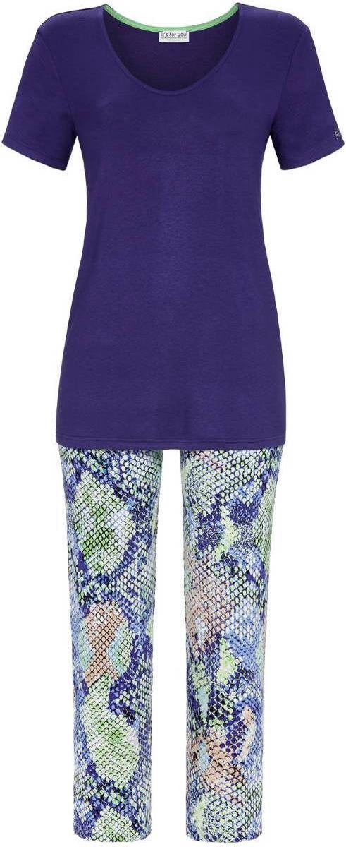 Blauwe pyjama met slangenprint