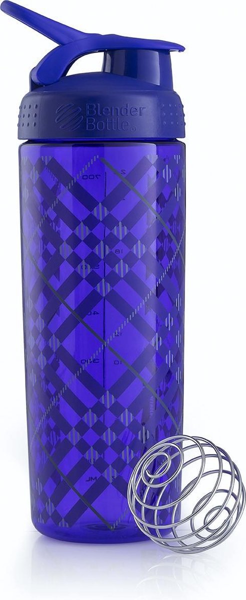 BlenderBottle™ SIGNATURE SLEEK Paars Tratan Plaid met oog - Eiwitshaker / Bidon / Shakebeker - 820 ml