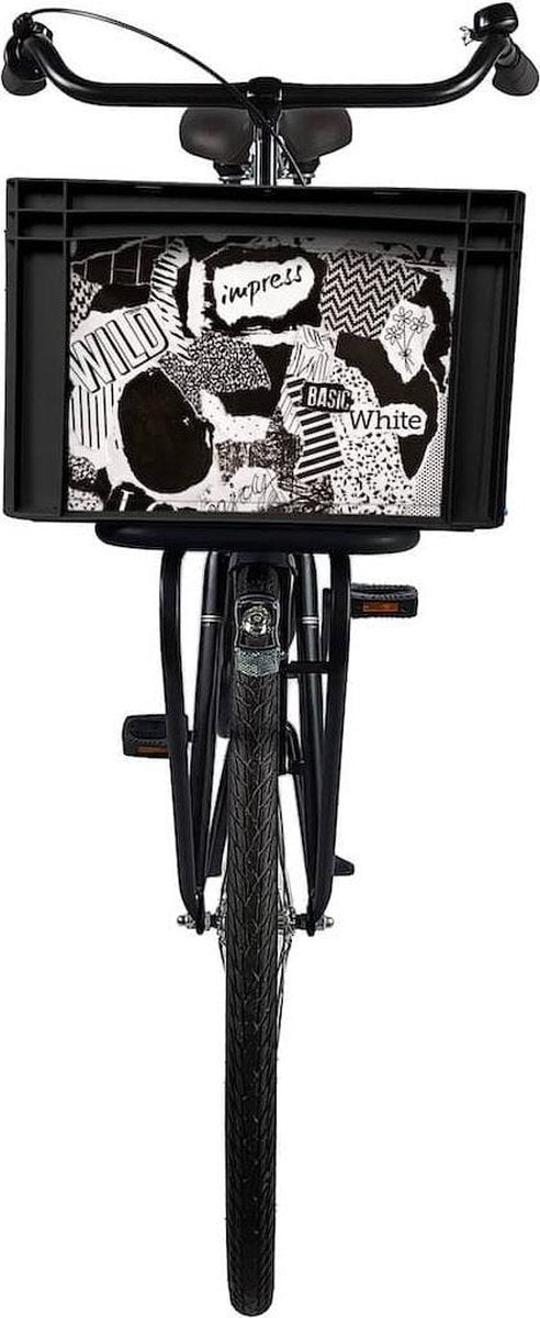 Fietskrat Bicibo Black and white - groot
