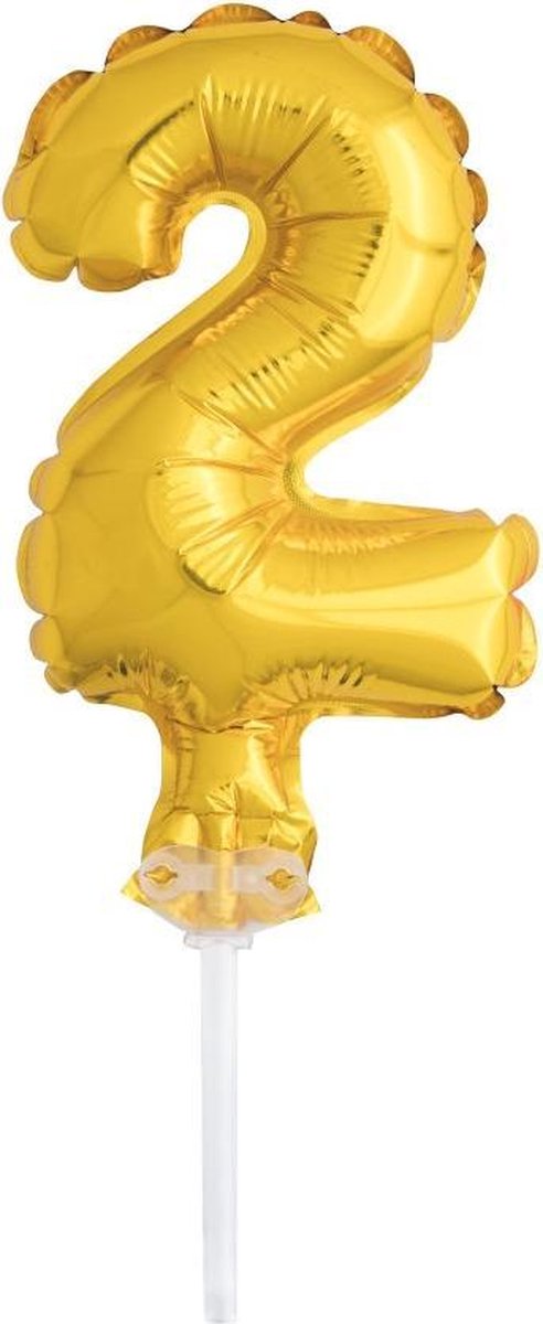 Folie Ballon Cijfer 2 Taarttopper