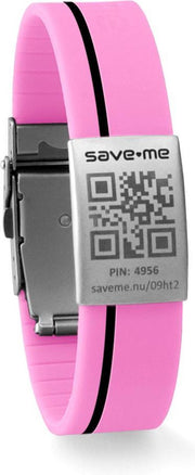 Sportarmband roze/zwart + gratis Premium SOS profiel