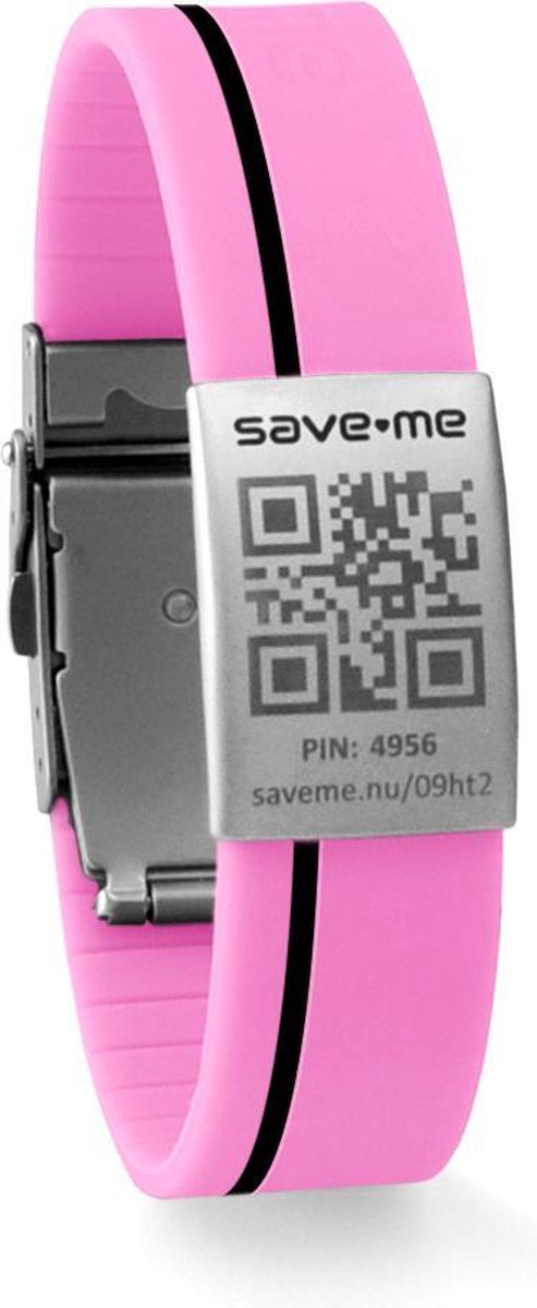 Sportarmband roze/zwart + gratis Premium SOS profiel