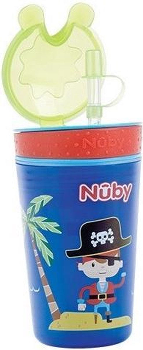 Nuby Drink & Snack Beker 270ml Blauw 24m+