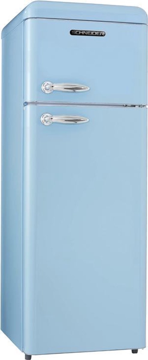 Schneider SDD 208 V2 SP - Compacte Retro Koel-vriescombinatie - Licht blauw