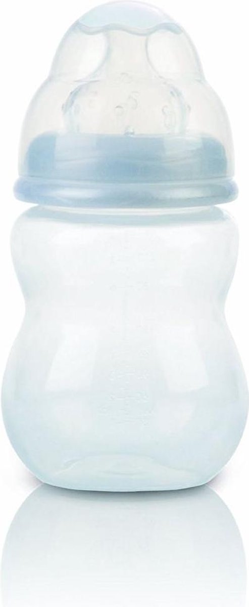 Nuby Brede Hals Fles - Polypropyleen Blauw vanaf 0 Maanden 330 ml