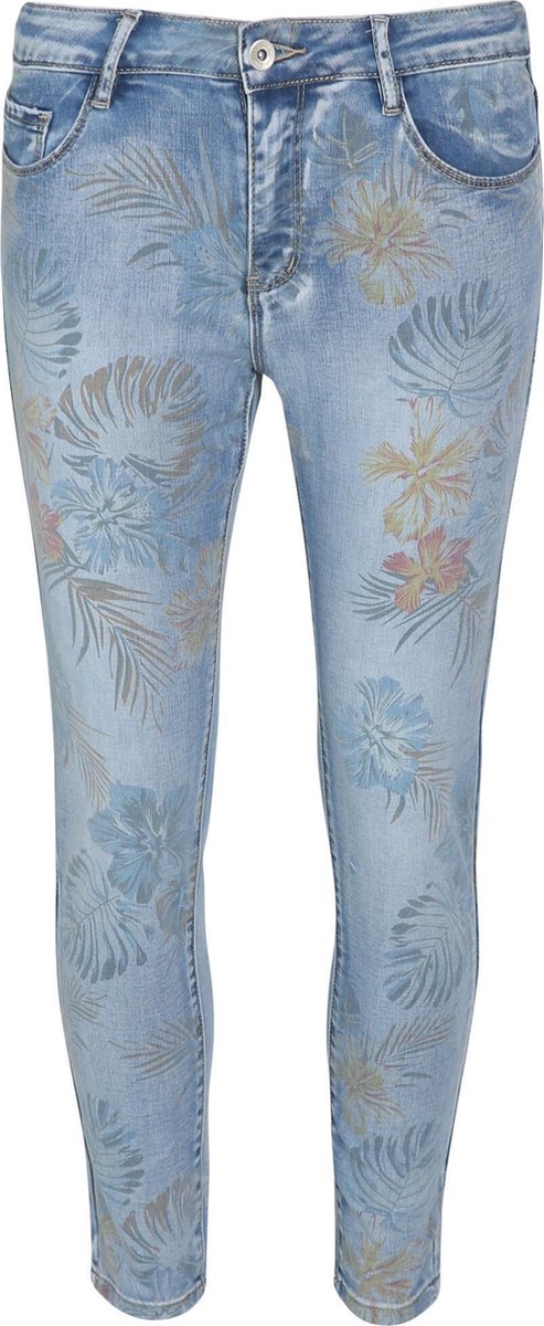 Cassis - Slim jeans met tropische print - Denim