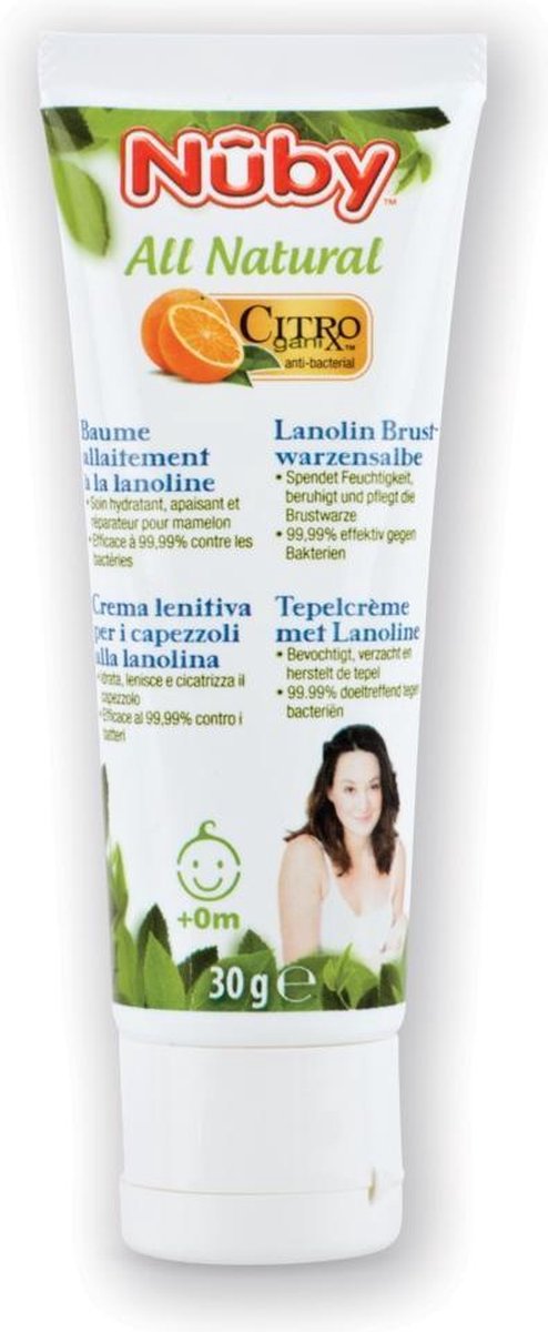NÛBY Tepelcrème Met Lanoline & Citroganix - Geschikt Voor Mama & Baby - Geeft Extra Verzorging Bij Kloven - 30g