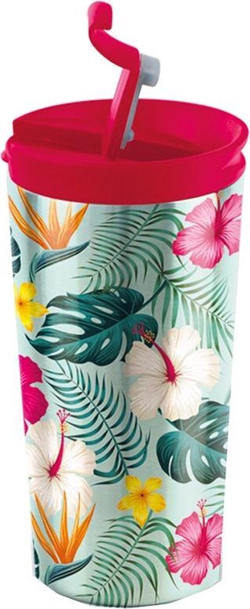 I-drink Thermosbeker Tropical Dubbelwandig 350 Ml Rvs Aqua