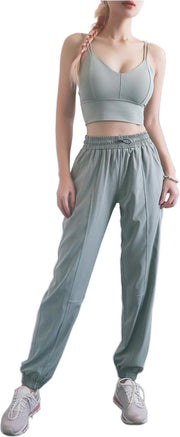 Su.B.dgn Yoga Fitness Kleding Set voor Dames - Sportbroek Dames en Sport Top Dames - Workout Broek en Yoga Top - Groen