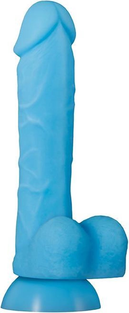 Blauwe silicone dildo Glow-in-the-dark