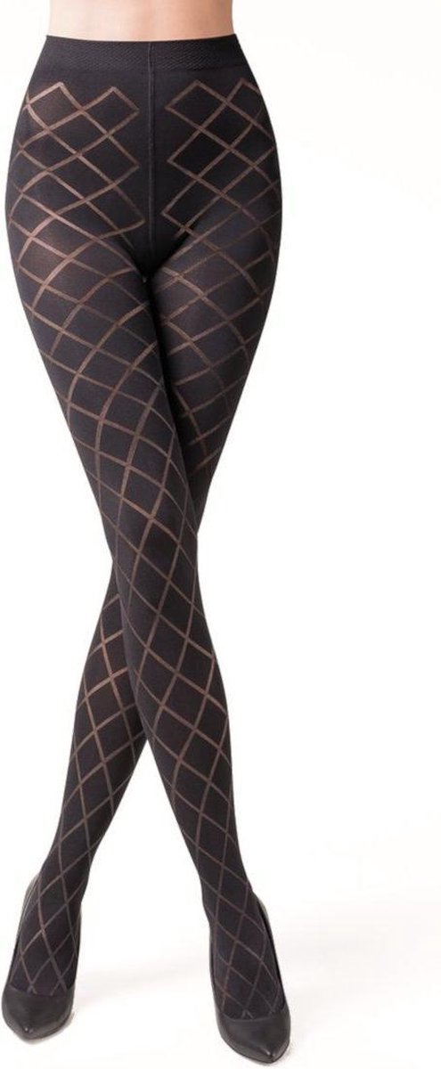 Caresse panty argyle 60 kleur: zwart maat: M