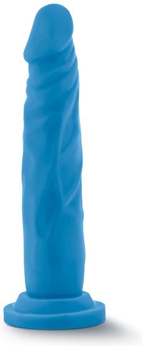 Blush - Neon dildo 19 cm dual density - Blauw
