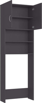 vidaXL Wasmachinekast 64x25.5x190 cm spaanplaat grijs