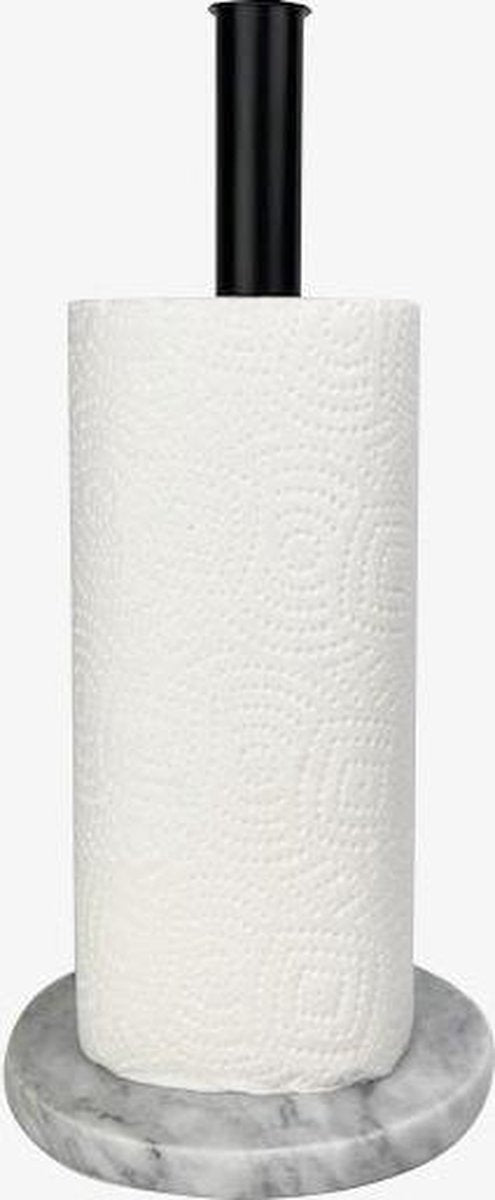 Keukenrolhouder Saint | Met anti-slip | Marmer | Rond | Keukenrolhouder Staand met Marmeren Voet | Metalen Buis Goud | Keukenpapier | Met verzwaarde voet | Aanrecht | Kitchenpaper holder | Keukenbenodigdheden | Keukenaccessoires | Kitchen roll holder