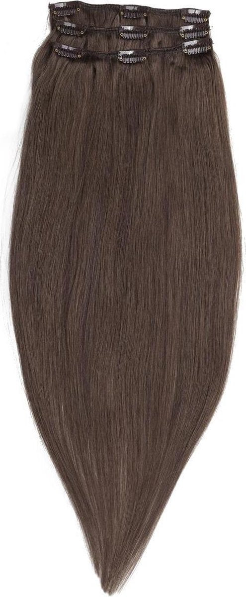 Clip In Extensions VOLUMESET dark ash brown 45cm 58gram 100%human hairextensions