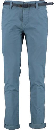 DStrezzed blauwe regular fit chino met riem twill katoen stretch - maat W28-L32