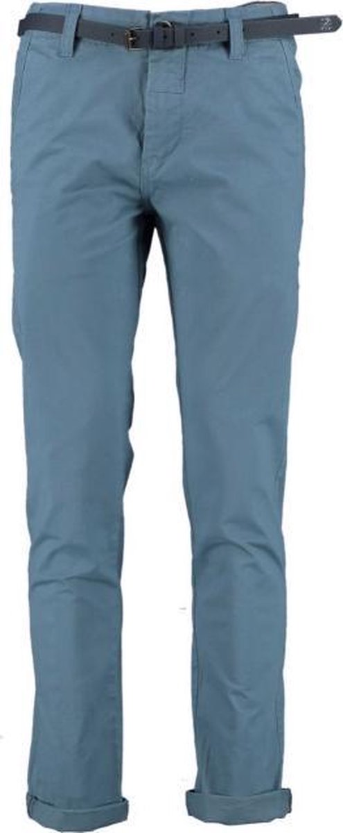 DStrezzed blauwe regular fit chino met riem twill katoen stretch - maat W28-L32