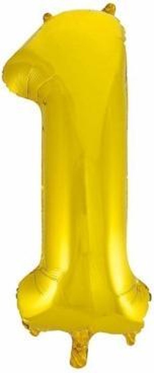 Folieballon goud cijfer 1 86cm
