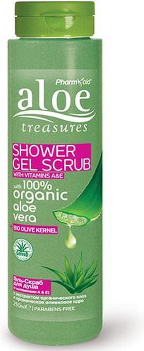 Pharmaid Aloe Treasures Natuurlijke Douchegel Scrub met  Aloë Vera en Olijfzaden | Beauty Skincare 250ml