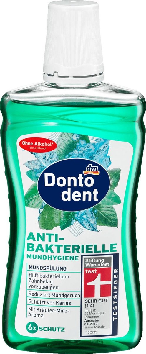 Dontodent Mondspoeling antibacteriële - mondhygiëne - Zonder alcohol (zonder ethanol) (500 ml)