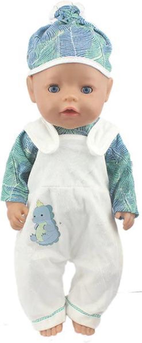 Dolldreams - Poppenkleding - Kleding Set Dinosaurus - Voor Poppen tot 43 CM
