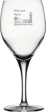 Gegraveerde witte wijnglas 34 cl Egmond aan Zee