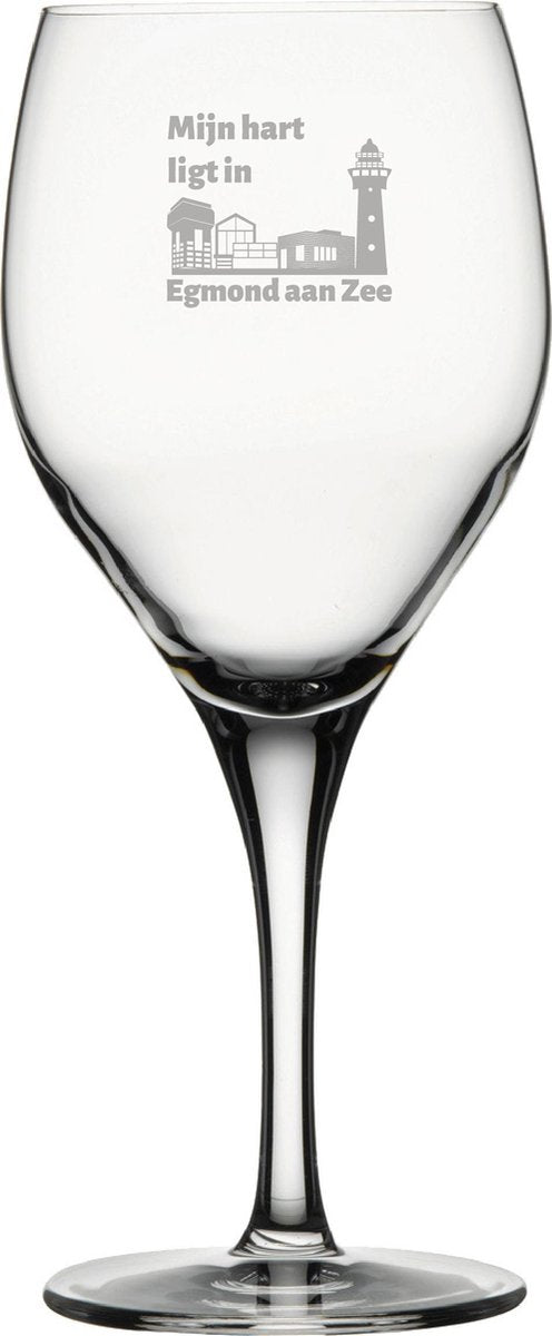Gegraveerde witte wijnglas 34 cl Egmond aan Zee