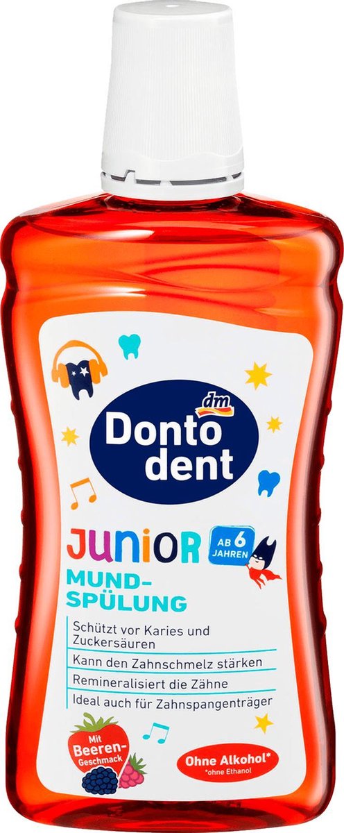 Dontodent Junior Mondspoeling Bes - mondhygiëne - Zonder alcohol (zonder ethanol) (500 ml)