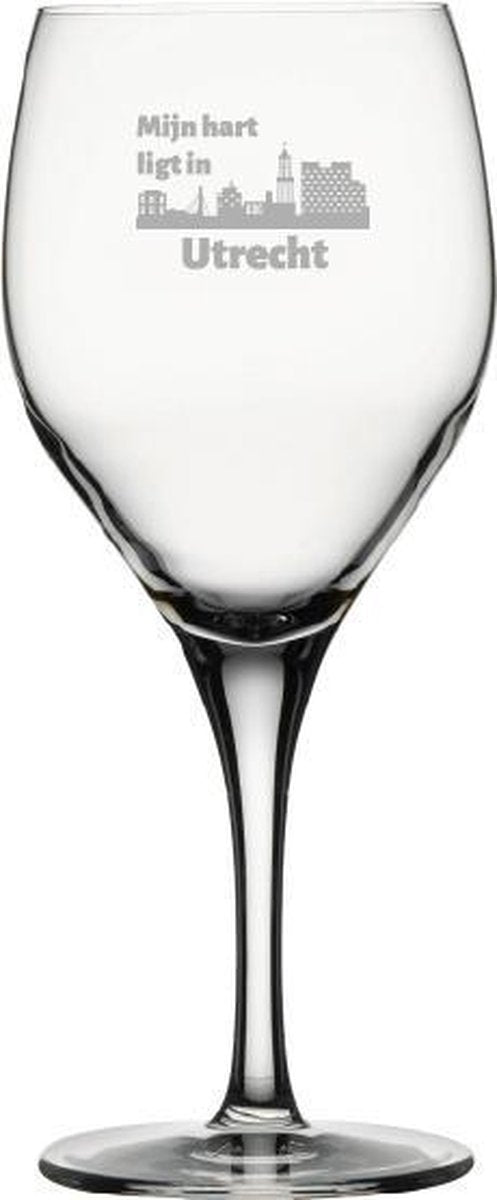 Gegraveerde witte wijnglas 34 cl Utrecht