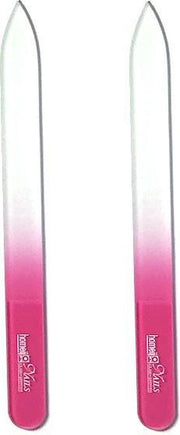 2x Homeij glasvijl vijl nagelvijl glas 13.5 cm - onverpakt - glazen nagelvijl - nagels - glass file - roze