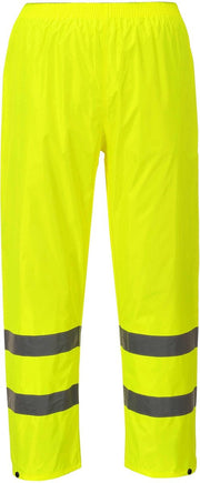 Regenbroek Geel Maat XL met reflecterende striping