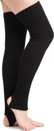 Rumpf 1122 beenwarmers met hielopening 90cm - zwart - ballet jazz fitness