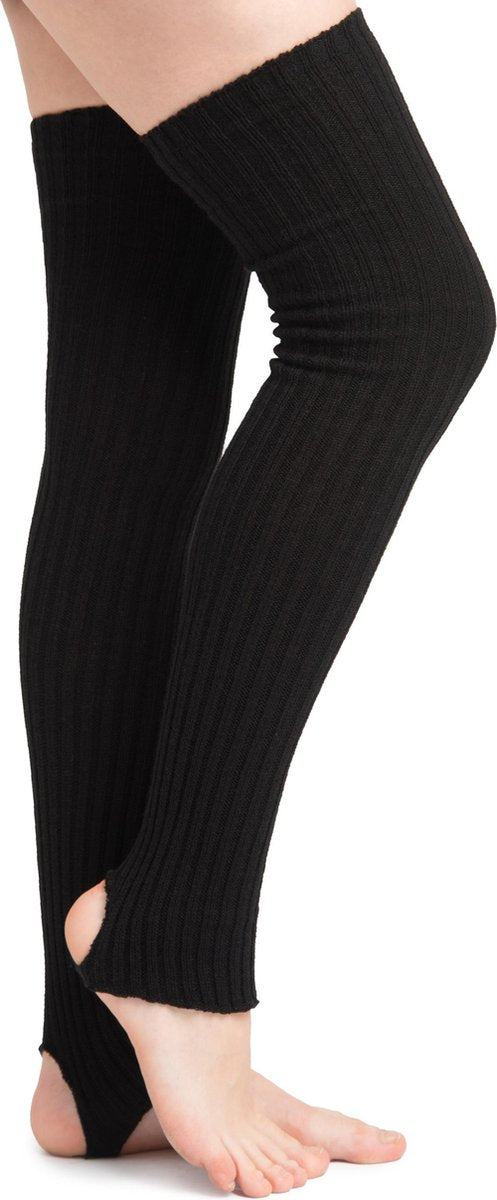 Rumpf 1122 beenwarmers met hielopening 90cm - zwart - ballet jazz fitness
