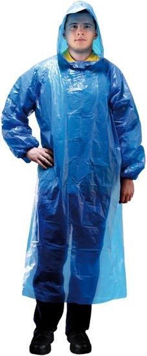 20x wegwerp regenponcho blauw - poncho
