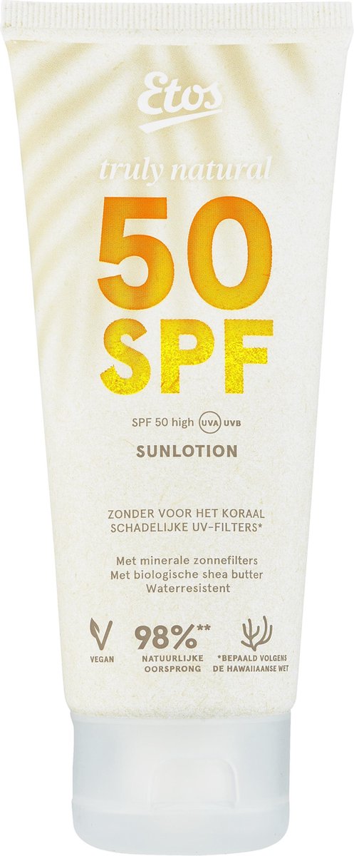 Etos Zonnebrand Natural SPF50 - 98% natuurlijke oorsprong - 100ml