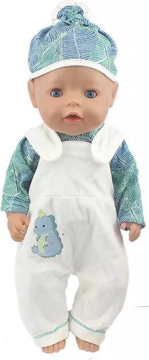 Poppenkleertjes - Geschikt voor Baby Born - Dino outfit - Shirt