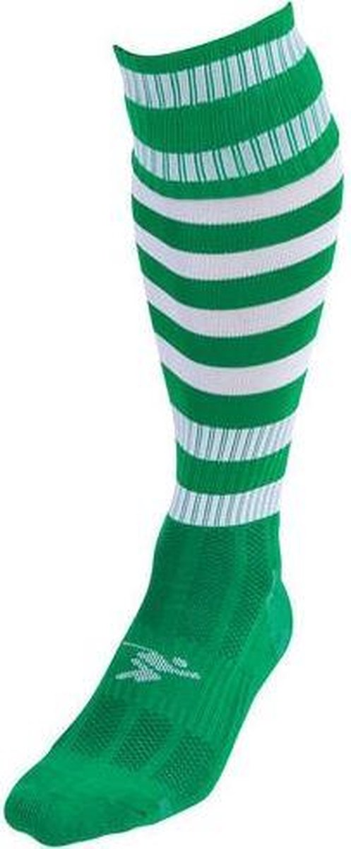 Precision Voetbalsokken Hooped Junior Nylon Groen/wit Maat 35-39
