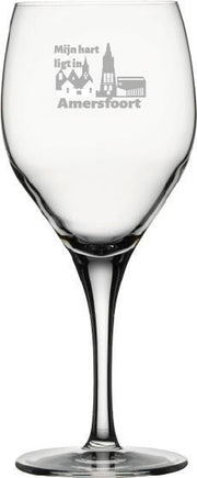 Gegraveerde witte wijnglas 34 cl Amersfoort