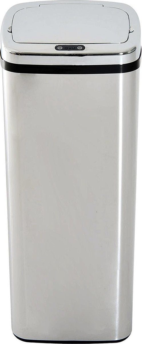 HOMCOM Vuilnisbak met sensor RVS zilver 50L 33 x 25 x 84cm